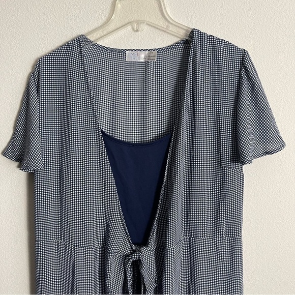 Women’s Time and Tru Blue & White Plaid Lightweight Dress Size Large 12-14! - Picture 3 of 6